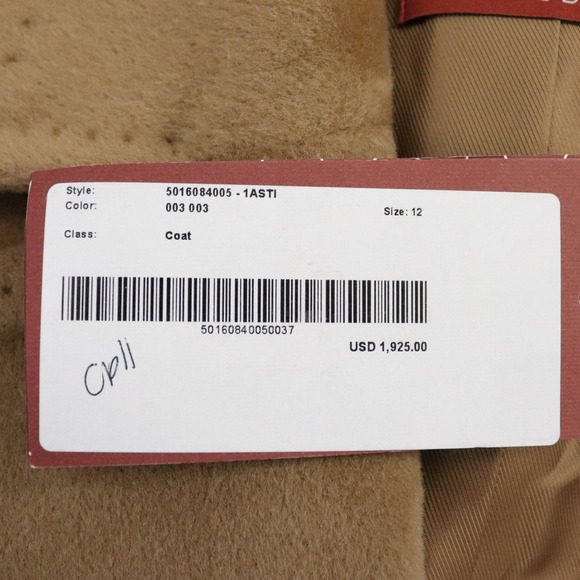 NWT Max Mara Studio Asti Virgin Wool Coat Camel US 12 - Picture 11 of 15